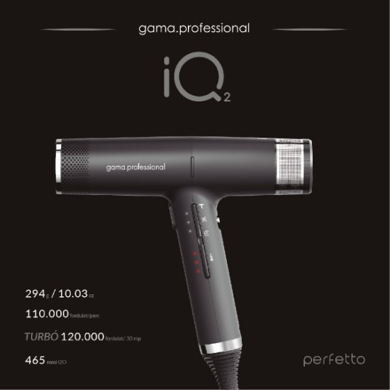 Gama IQ2 professzionális hajszárító, fekete PH6075BK