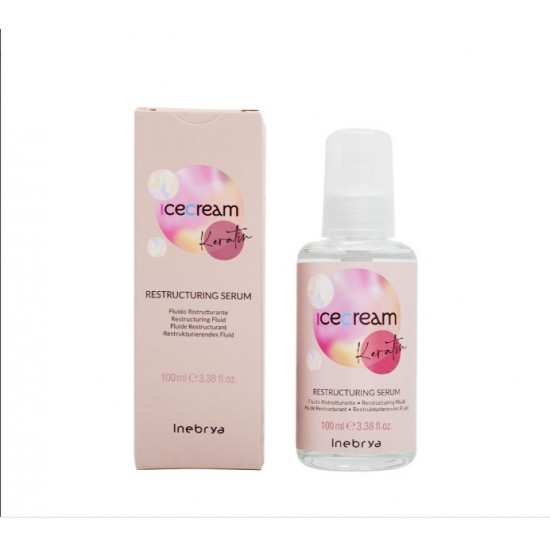 Inebrya Ice Cream Velvet Keratin hajújraépítő szérum, 100 ml