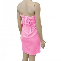 Kozmetikai kezelőruha bambusz frottír, kötős pink