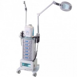 Alveola Modular kezelőgép állvány gőzölővel és nagyítós lámpával Alveola Modular kezelőgép állvány gőzölővel és nagyítós lámpával