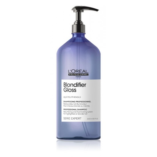 L’Oréal Professionnel Serie Expert Blondifier Gloss élénkítő sampon szőke hajra, 1500 ml