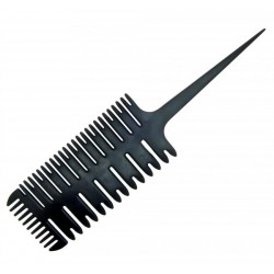 Sibel fűzött melír melírozó fésű, fekete 